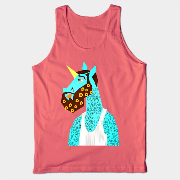 Flower Power Beard Unicorn Tank Top by Thatssounicorny